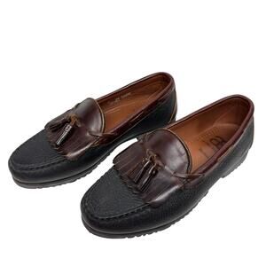 Allen Edmonds Nashua 2 Tone Leather Tassel Kiltie‎ Loafers Size 9 3E Extra Wide